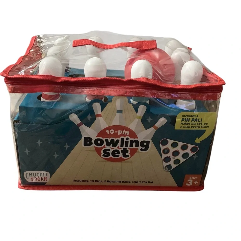Chuckle & Roar 10-Pin Bowling Set - Red and White Brand New - Picture 1 of 4